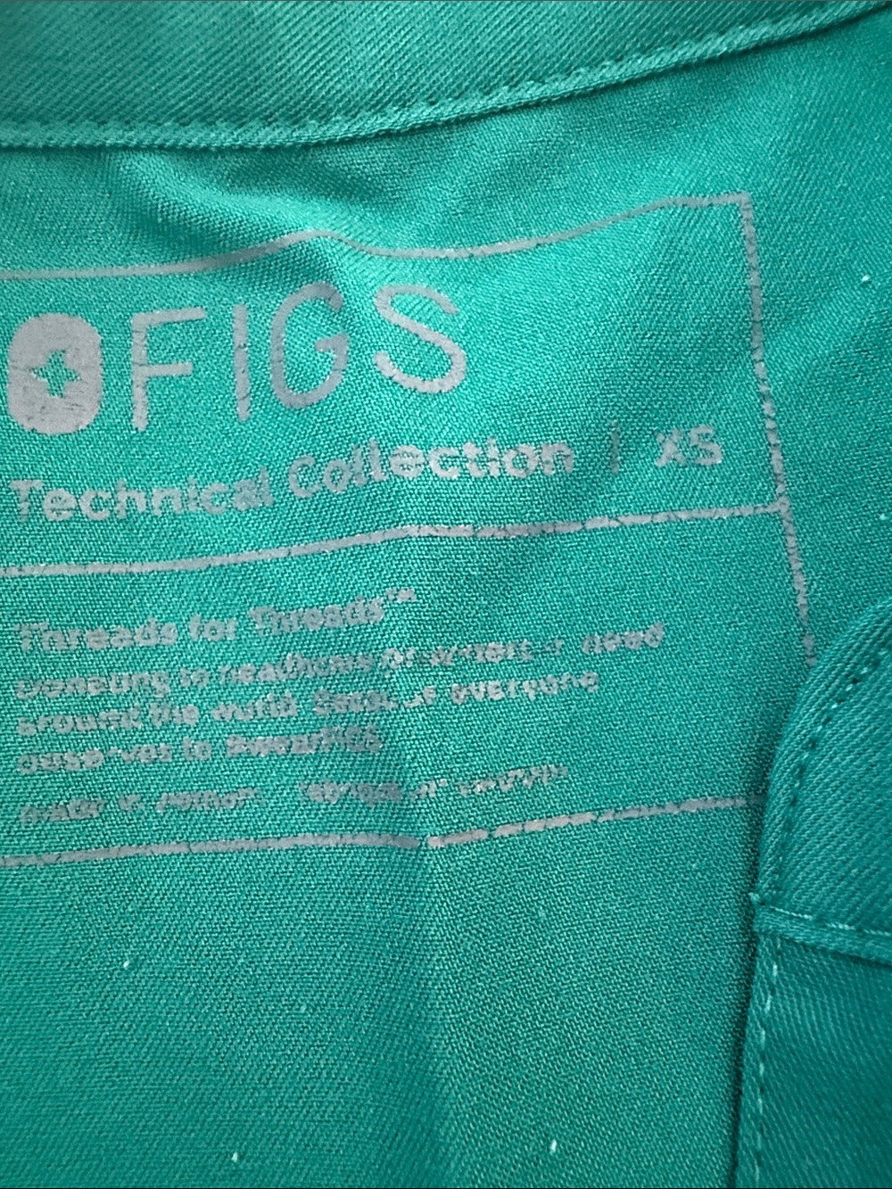 FIGS green XS scrubs set nursing medical uniform shirt pants - Picture 4 of 10